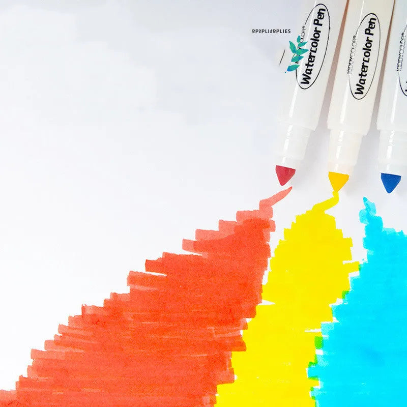 Set of children's washable watercolour pens in plastic barrels, either 36 or 48 colours