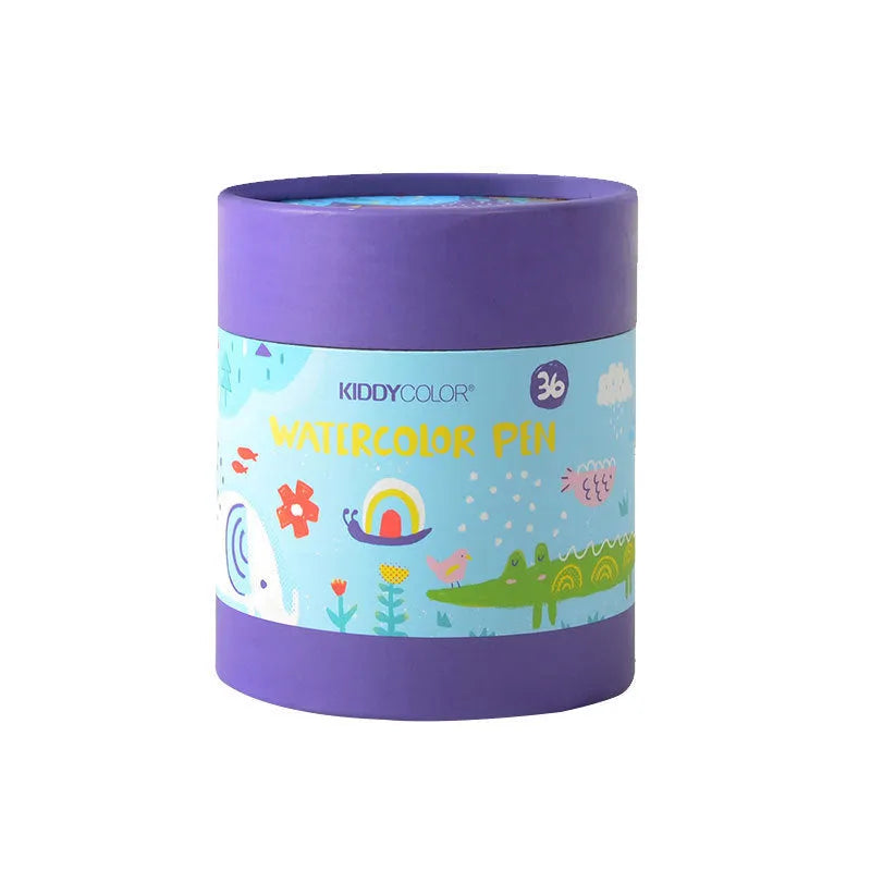 Set of children's washable watercolour pens in plastic barrels, either 36 or 48 colours