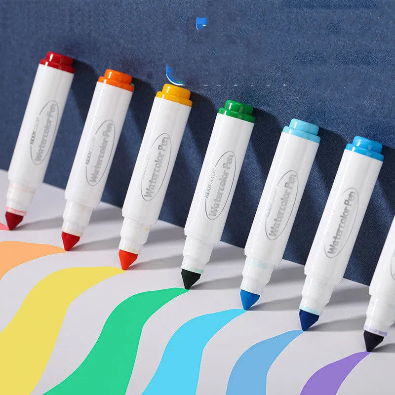 Set of children's washable watercolour pens in plastic barrels, either 36 or 48 colours