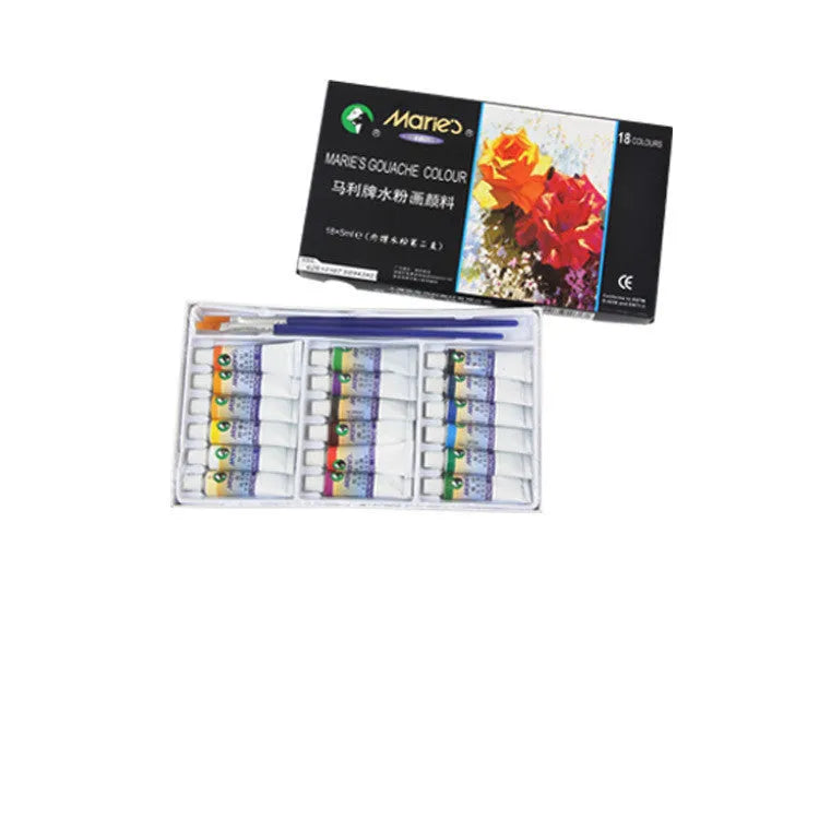 Boxed Marley gouache paint set with 12ml tubes available in 12, 18, or 24 colour configurations