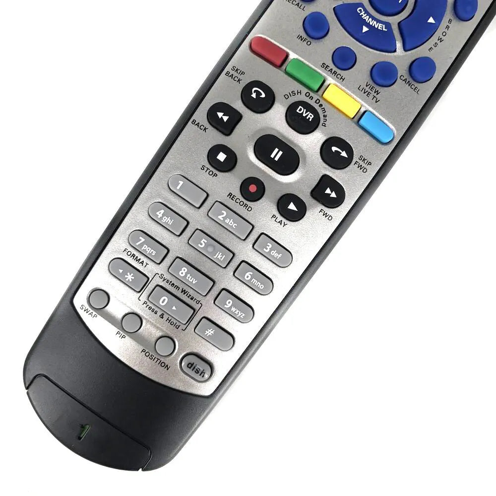 Black DISH Network universal flat remote control compatible with code 20.1 satellite receivers