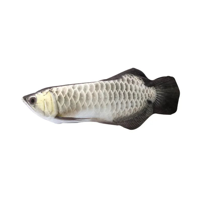 Cat electric bionic fish plush toy with catnip emulates beating fish movement, four styles including electric carp