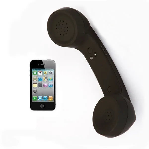 A retro-style Bluetooth wireless phone headset shown in one of its six colour options: black, blue, pink, red, white, or yellow.