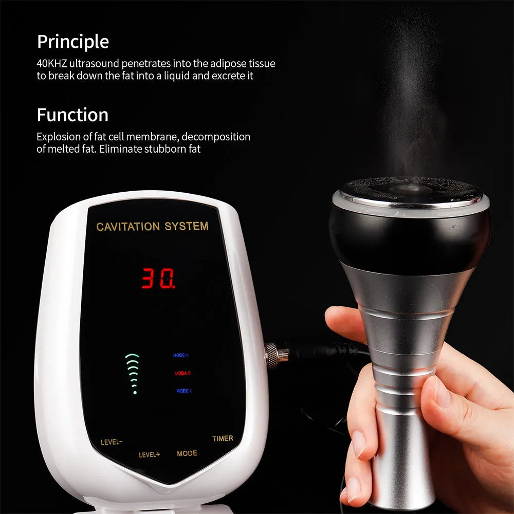 Black and white ABS ultrasonic cavitation machine with 40KHz head for non-invasive fat reduction