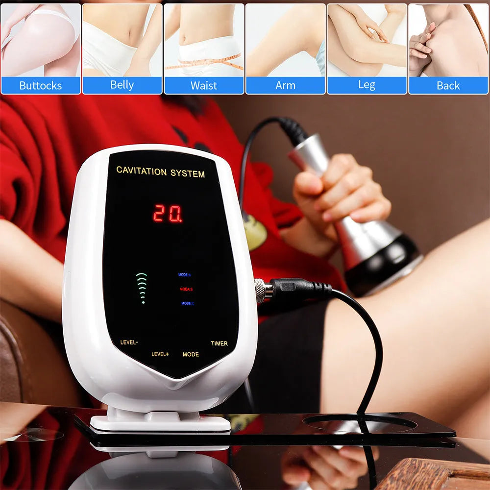 Black and white ABS ultrasonic cavitation machine with 40KHz head for non-invasive fat reduction