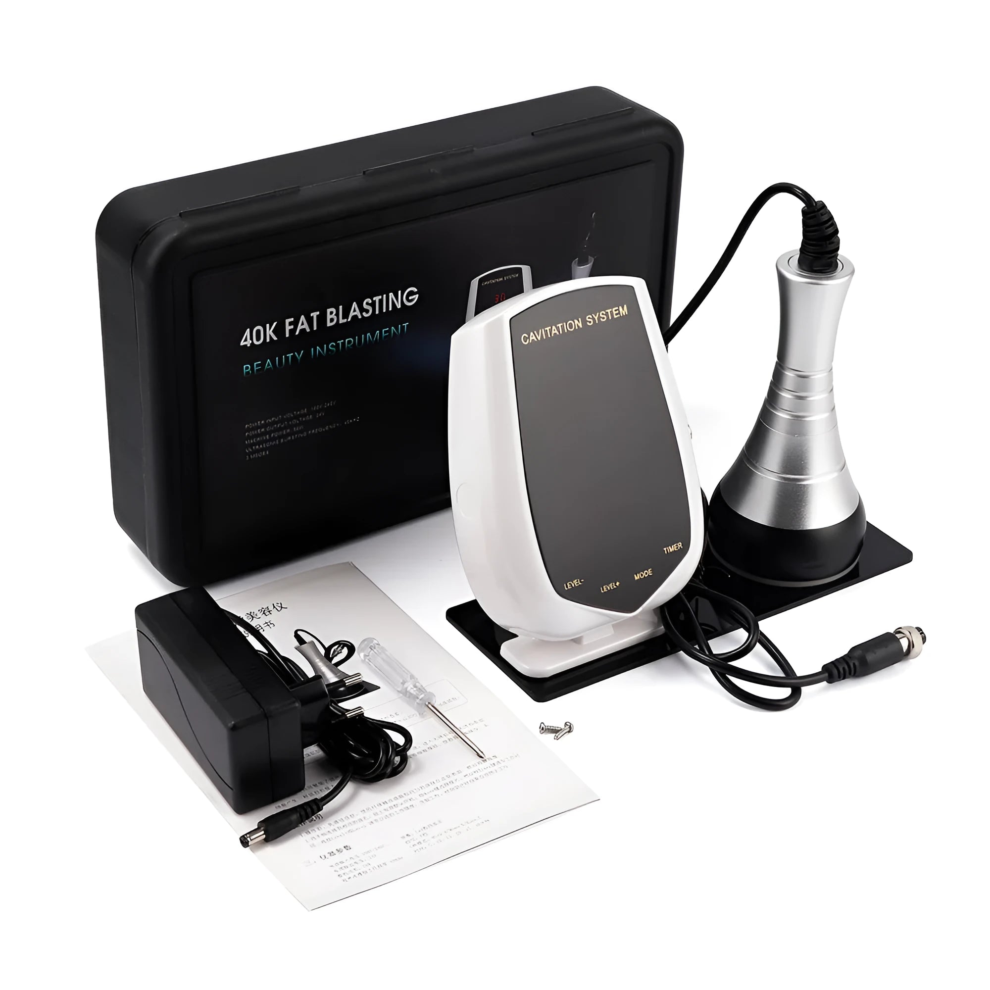Black and white ABS ultrasonic cavitation machine with 40KHz head for non-invasive fat reduction