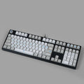 PS theme DIY keycap set showing blue and white sublimation graphics on mechanical keyboard keys