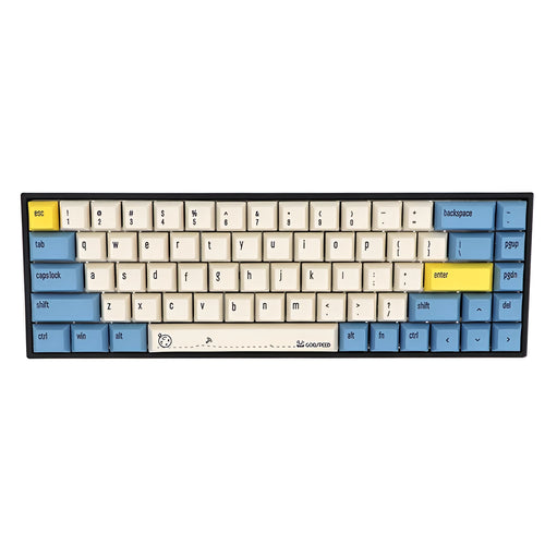 68-key PBT mechanical keyboard keycap set in various colours showing double-shot legends