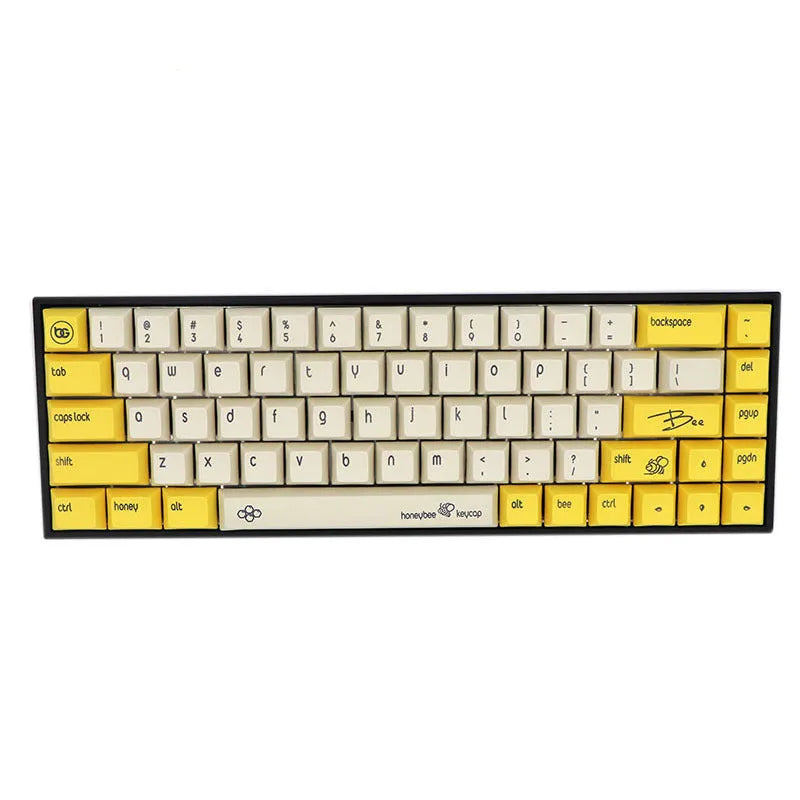 68-key PBT mechanical keyboard keycap set in various colours showing double-shot legends