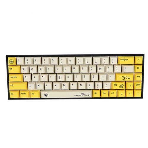 68-key PBT mechanical keyboard keycap set in various colours showing double-shot legends