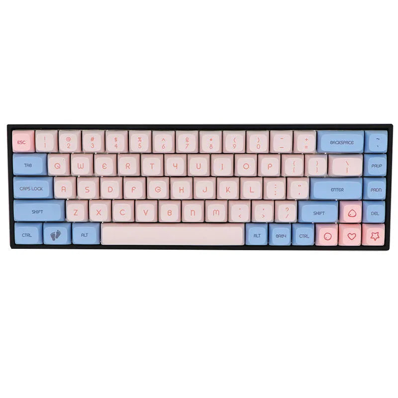 68-key PBT mechanical keyboard keycap set in various colours showing double-shot legends