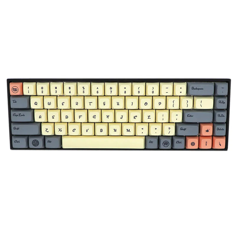 68-key PBT mechanical keyboard keycap set in various colours showing double-shot legends