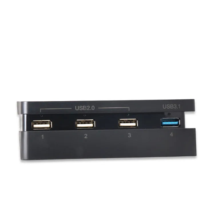 Black PS4 Slim USB hub extension cable with multiple USB ports for console connectivity