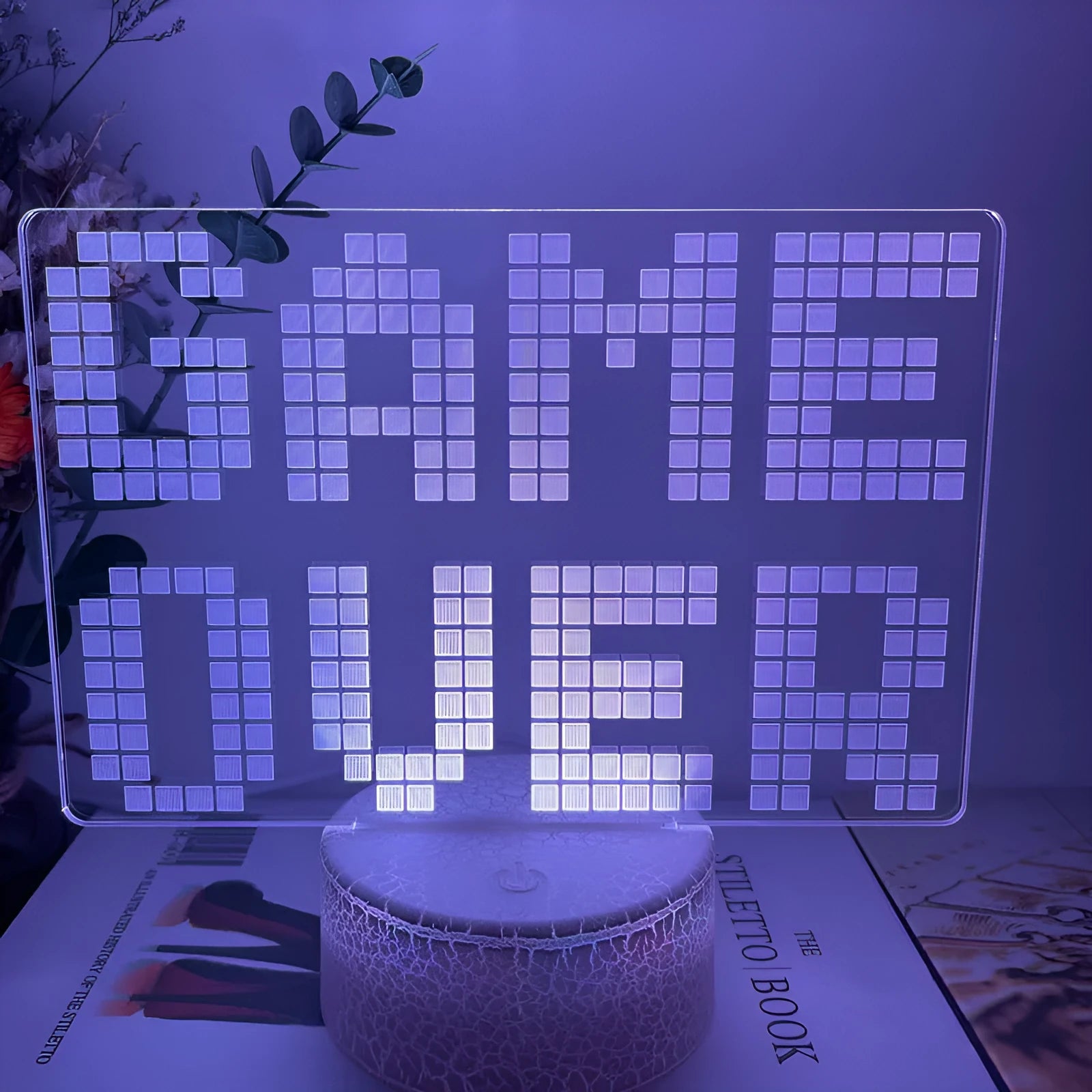Creative Gamepad 3DLED Desk Lamp with black base and colourful touch control