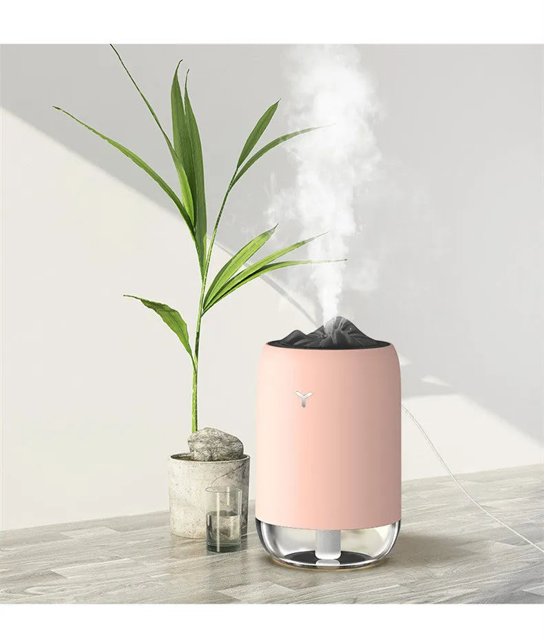 Magic Flame USB humidifier in columnar design with timer control for small rooms
