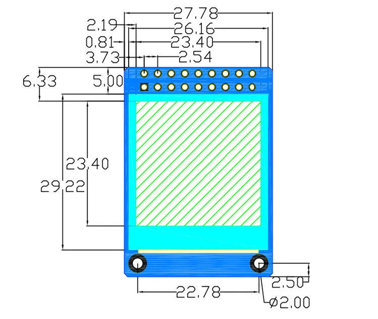 1.3 inch square IPS LCD display panel with 240x240 resolution for electronic projects