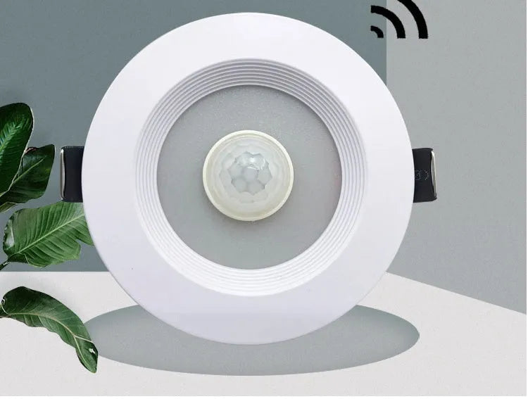 Infrared motion sensing LED down light with aluminium housing for ceiling installation
