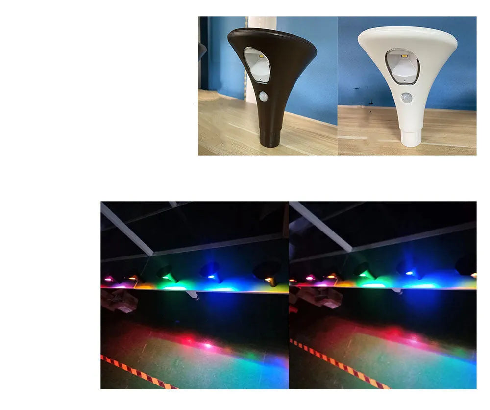 Solar induction ground plug light with lamp pole for outdoor garden pathway illumination