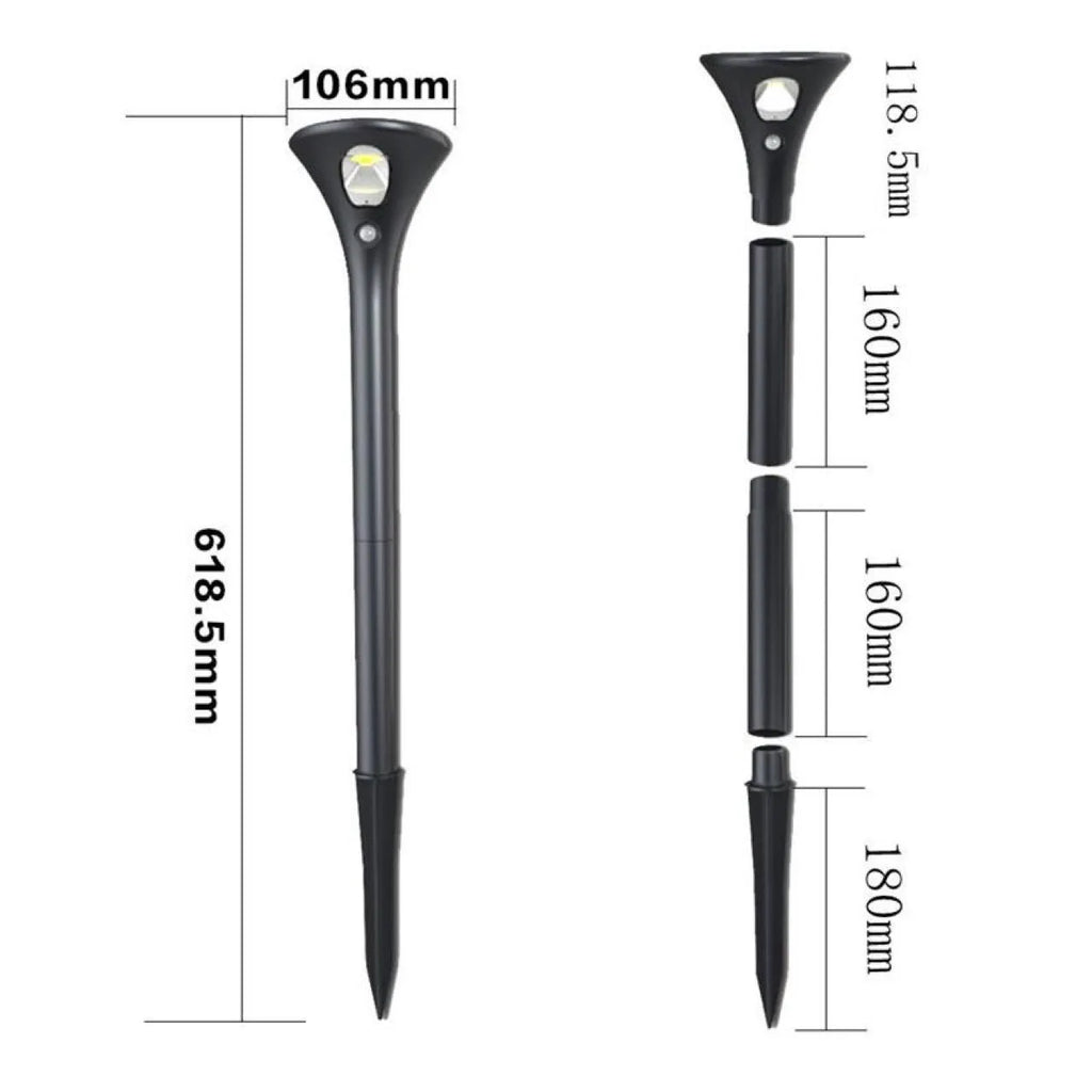 Solar induction ground plug light with lamp pole for outdoor garden pathway illumination