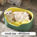 Washable cloth pet kennel for dogs and cats in black or green, showing three size options