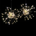 Solar-powered LED meteor shower decorative lights with firework explosion effect for outdoor garden use