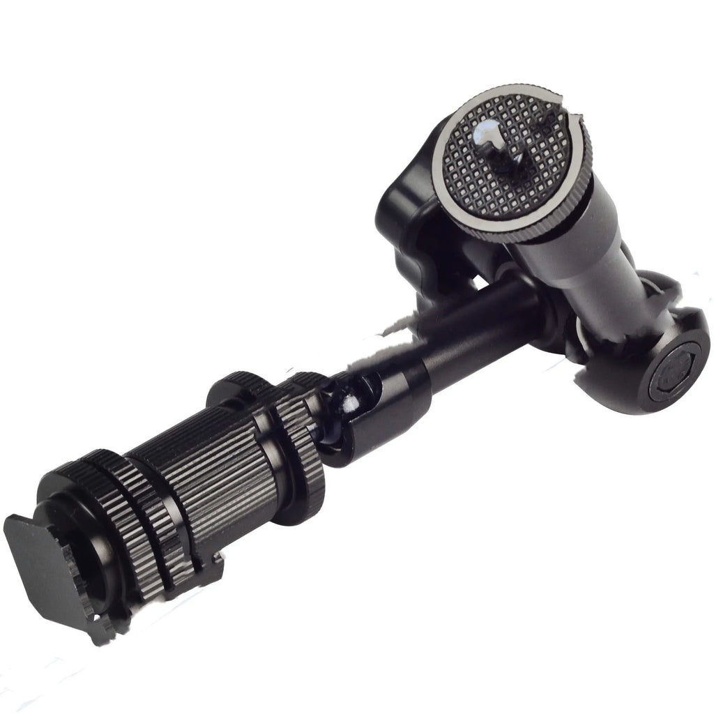 Black all-metal 7-inch magic friction articulating arm for DSLR camera accessory mounting