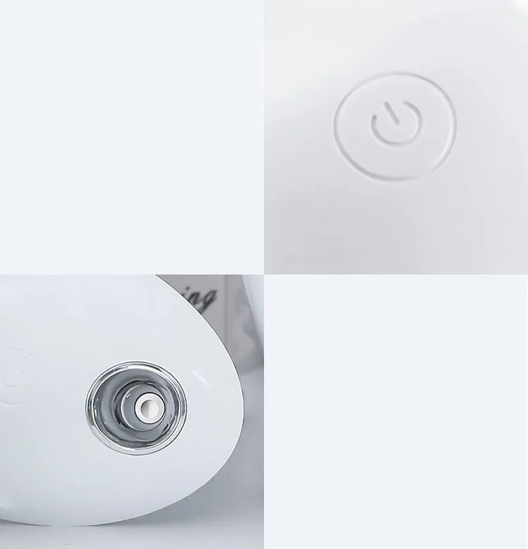 White round aromatherapy mist humidifier with USB cable and 800ml water tank capacity