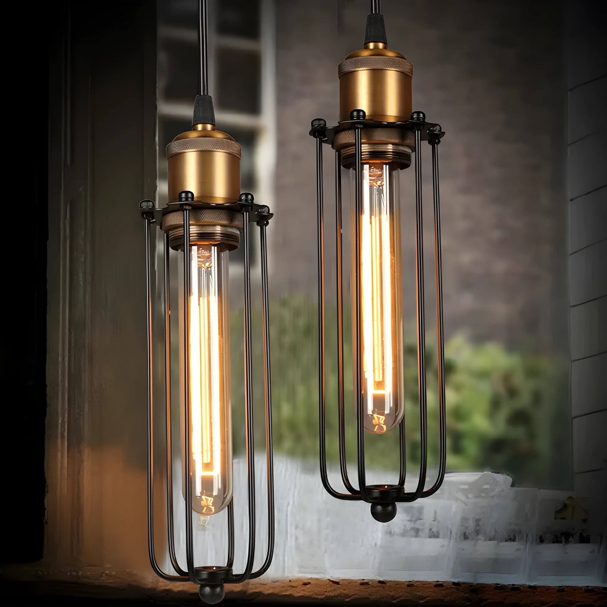 Brown iron gladiator chandelier with fishing line design for restaurant lighting