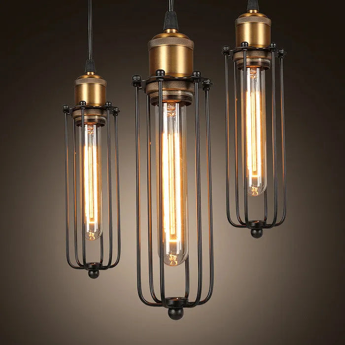 Brown iron gladiator chandelier with fishing line design for restaurant lighting