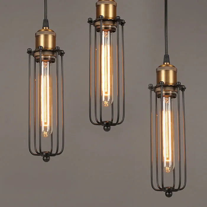 Brown iron gladiator chandelier with fishing line design for restaurant lighting