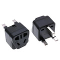 Square three plug international power adapter with five output ports in black or white colour