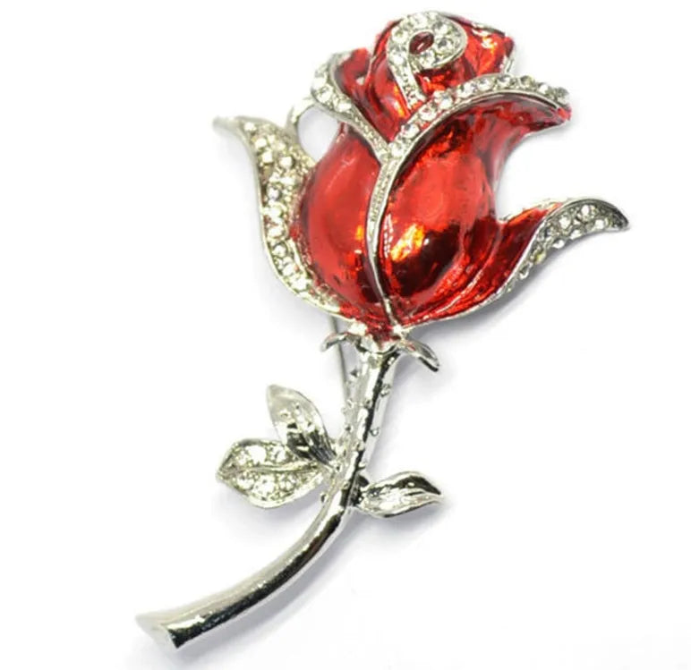 Diamond-studded metal rose USB flash drive with crystal jewels in blue, purple, or red