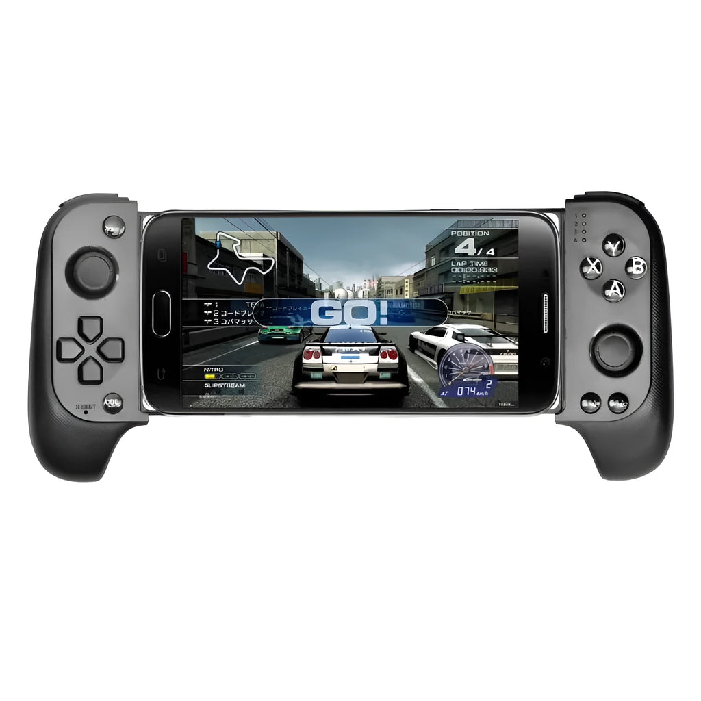 Cytec wireless Bluetooth game controller with telescopic handle extended, shown in black colour.