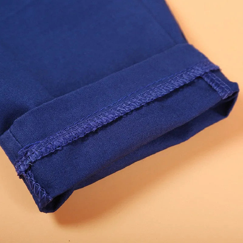 Blue boys' casual suit set with vest, turtleneck, tie and trousers
