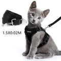 Escape proof reflective cat vest harness with car seat belt adapter for kittens
