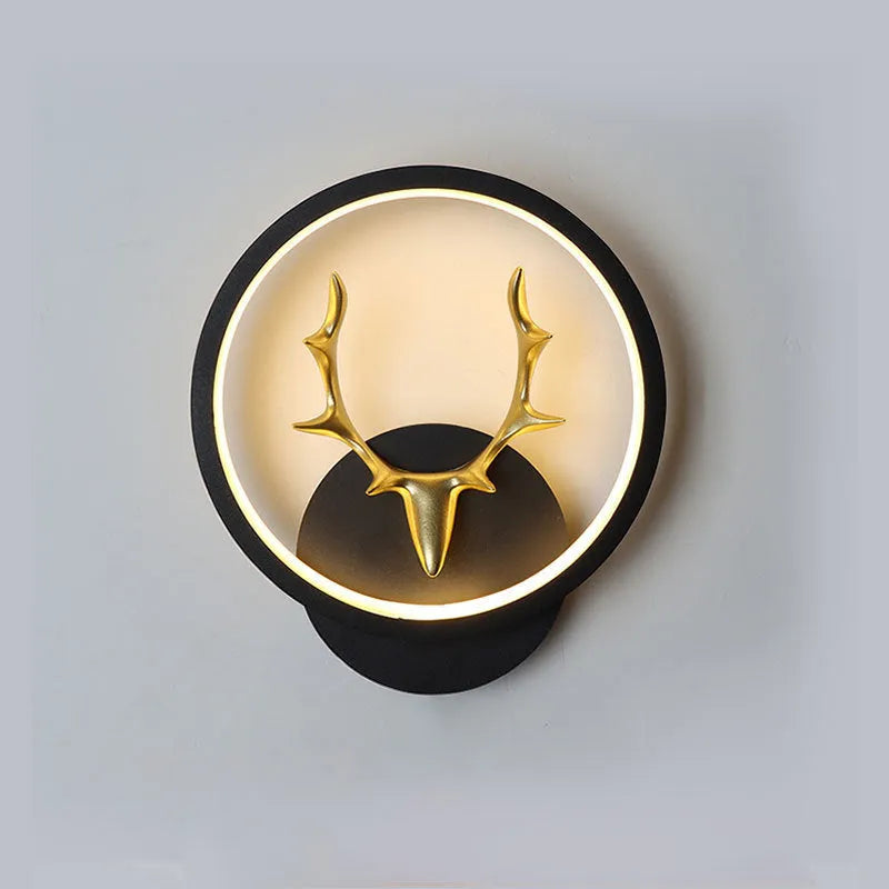 Modern deer antler shaped wall lamp with remote control for dimming and changing light colour