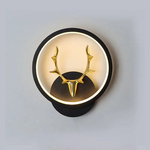 Modern deer antler shaped wall lamp with remote control for dimming and changing light colour