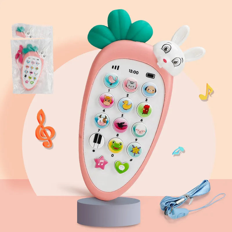 Baby electronic phone toy in multiple colours with educational buttons for toddler development