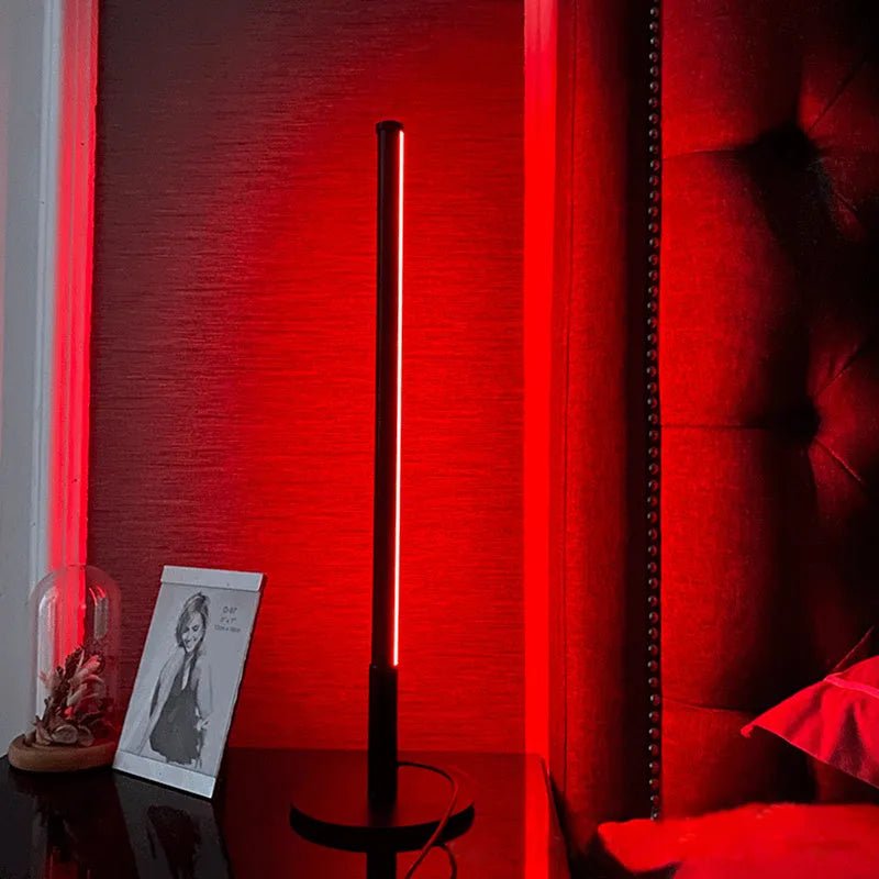 Nordic minimalist bedside table lamp with RGB LED lighting and remote control