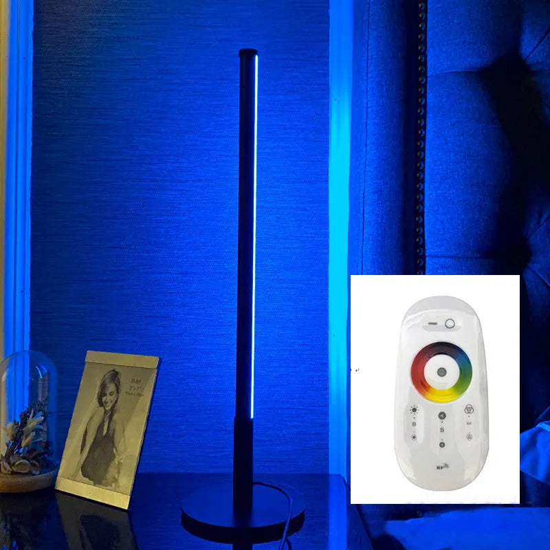 Nordic minimalist bedside table lamp with RGB LED lighting and remote control