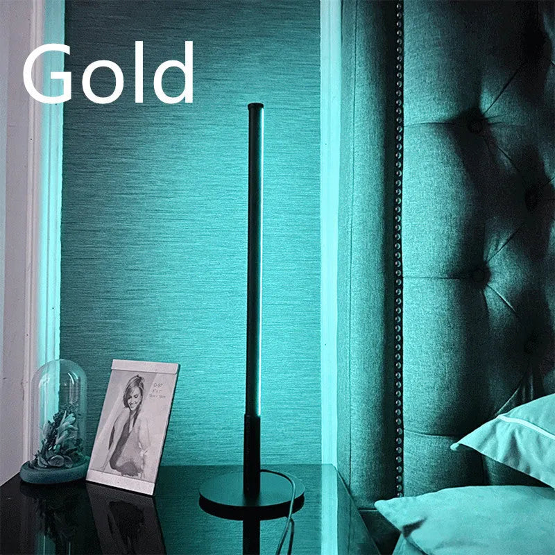 Nordic minimalist bedside table lamp with RGB LED lighting and remote control