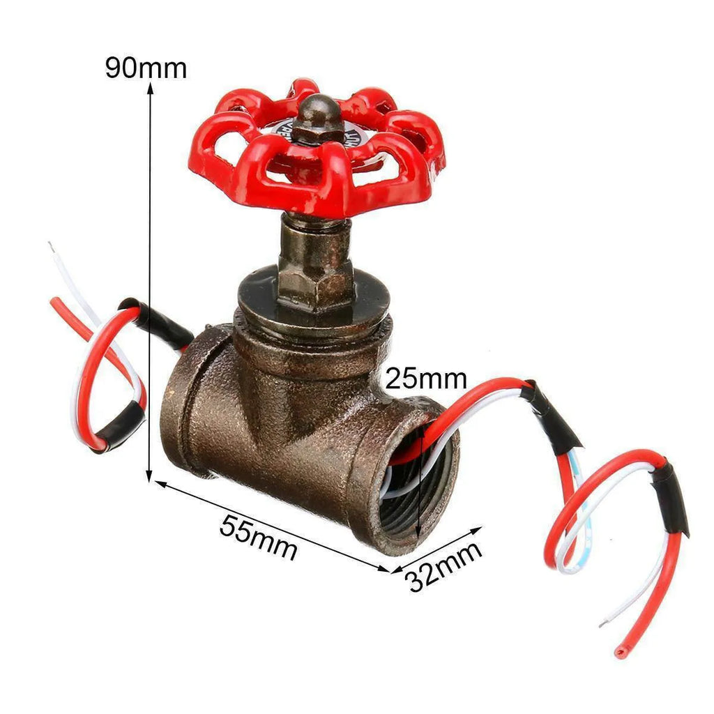 Red steampunk grey copper tee industrial valve with 3/4 size and threaded connections