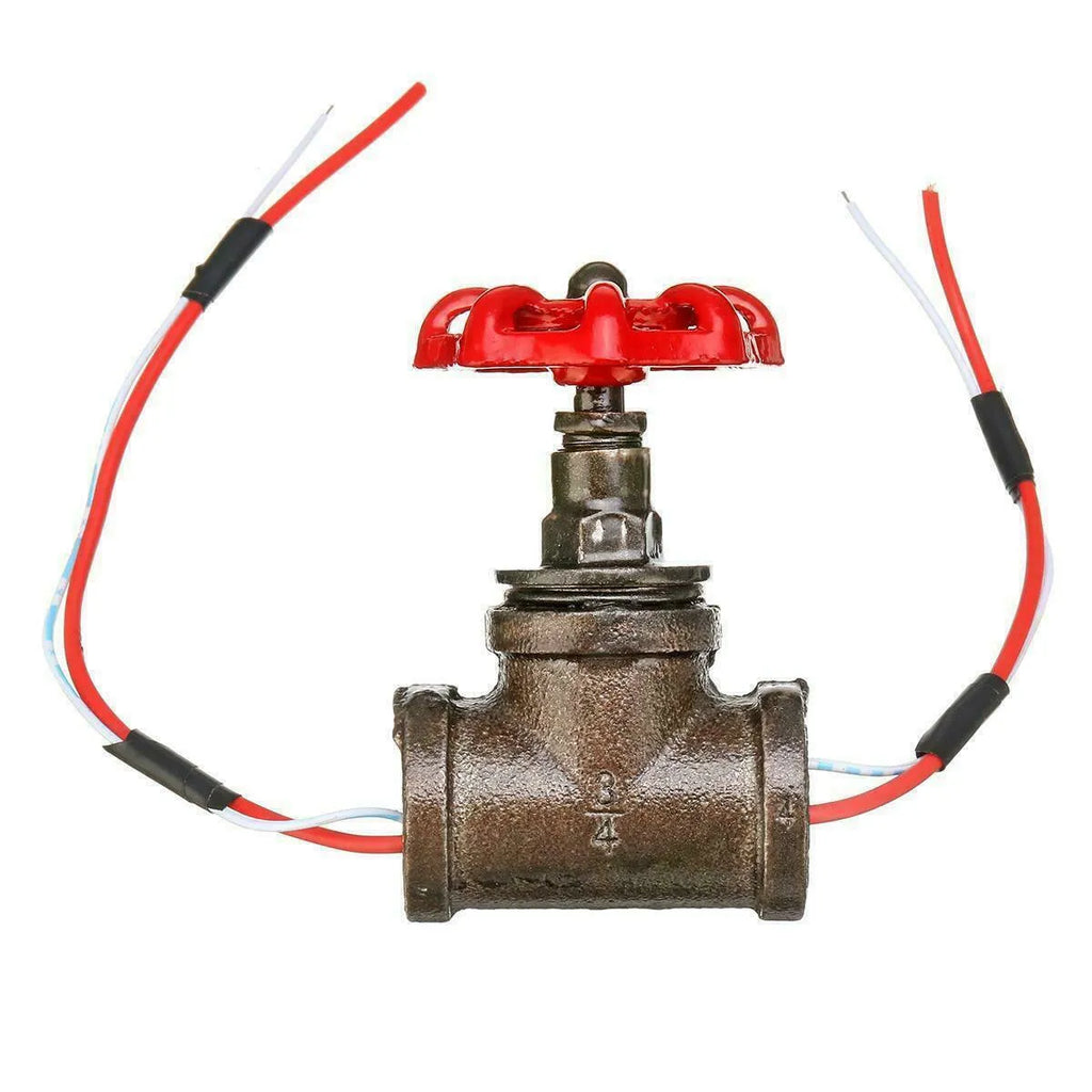 Red steampunk grey copper tee industrial valve with 3/4 size and threaded connections