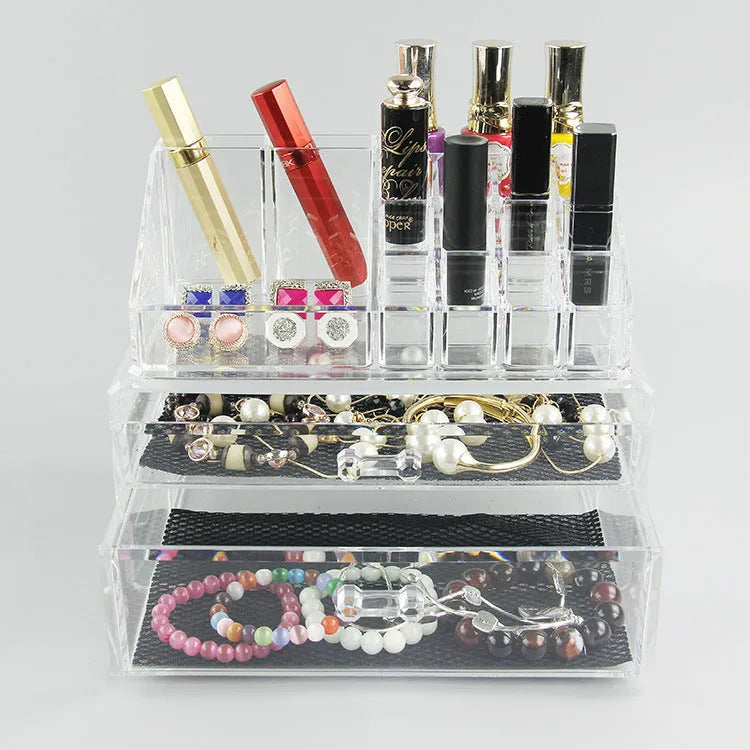Transparent acrylic foldable storage box with 18 litre capacity for makeup organisation