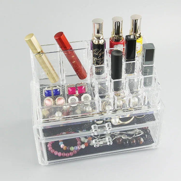 Transparent acrylic foldable storage box with 18 litre capacity for makeup organisation