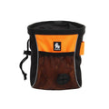Orange dog training waist bag with adjustable buckle and removable waste compartment shown on waist