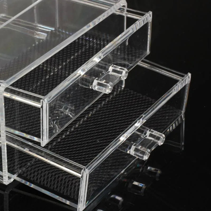 Transparent acrylic foldable storage box with 18 litre capacity for makeup organisation