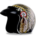 Retro half helmet with personality pattern, imported ABS shell, double D buckle, available in five sizes