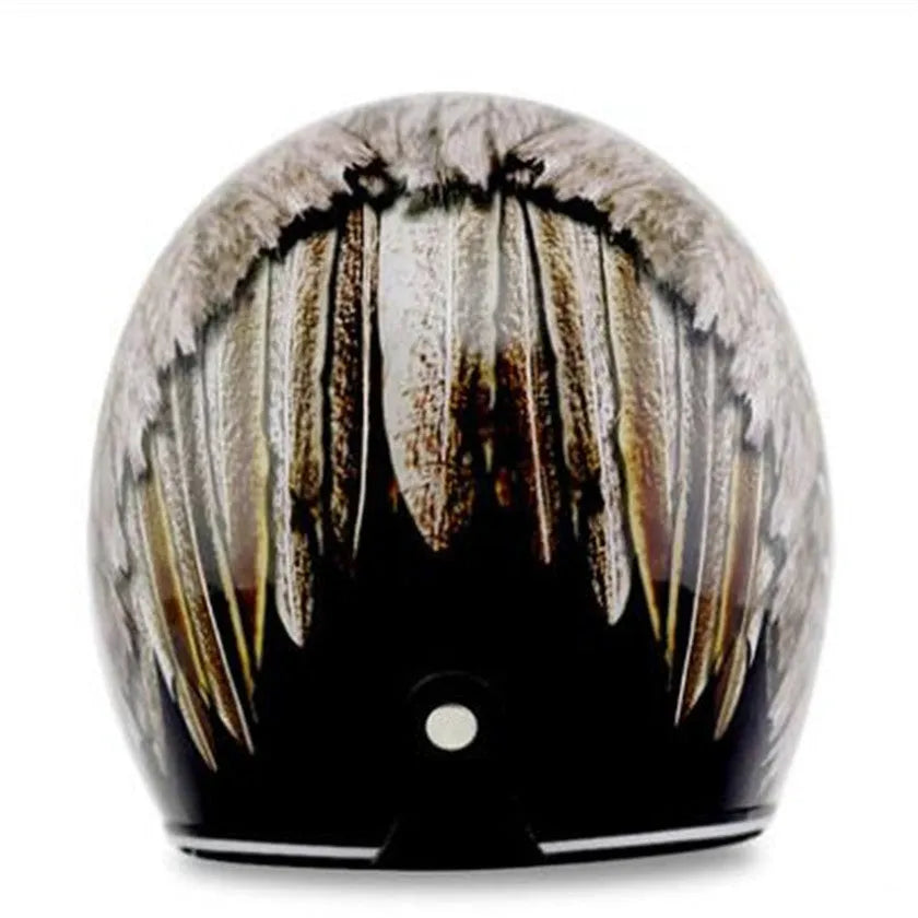 Retro half helmet with personality pattern, imported ABS shell, double D buckle, available in five sizes