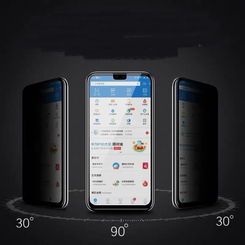 Huawei tempered glass privacy screen protector with mirror finish for Mate 30 Pro